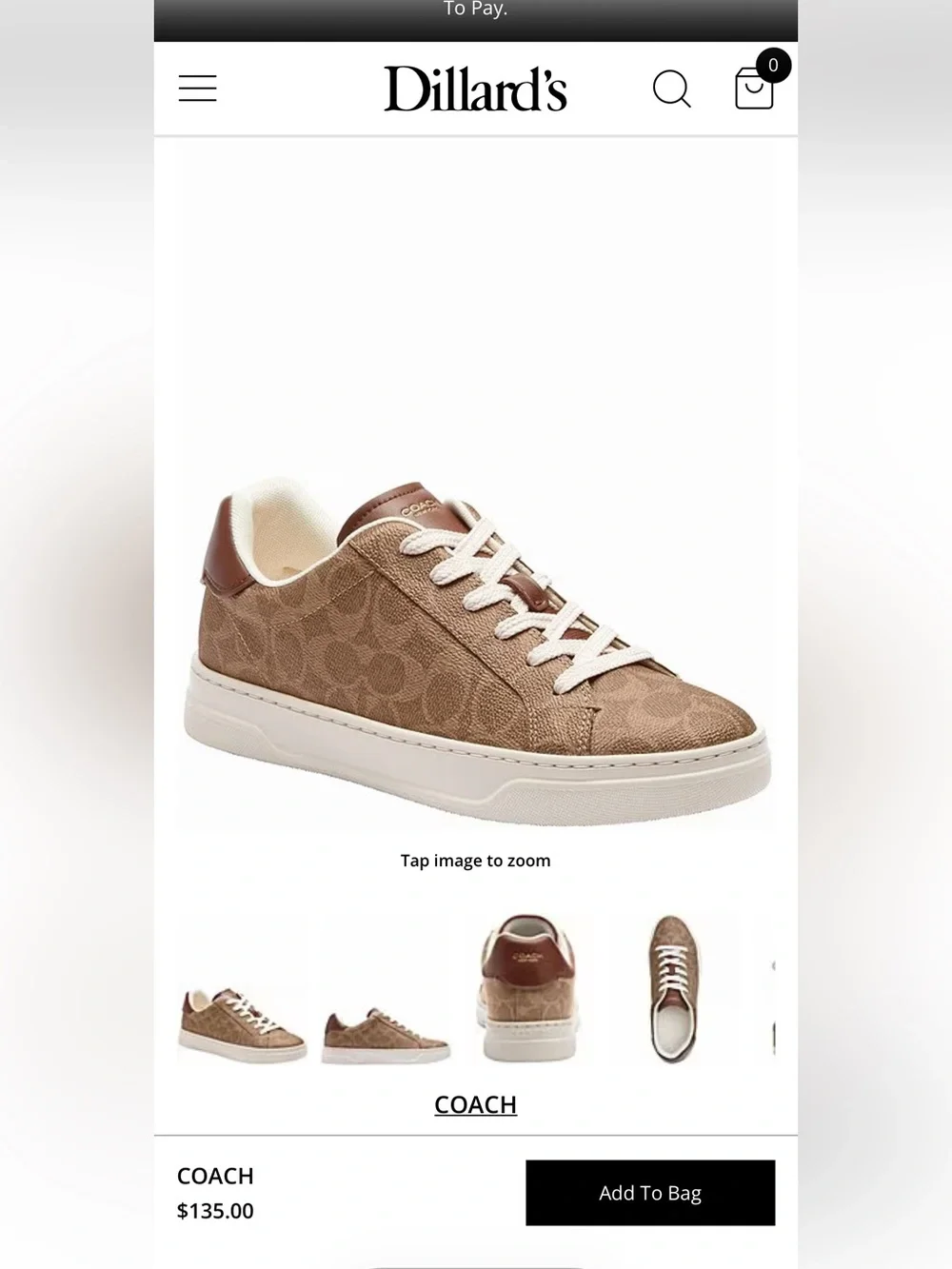 Coach Tan Lowline Coated Canvas Sneakers